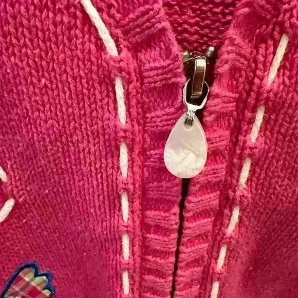 Mandal Bay Vintage Pink Sweater Vest Butterflies XL Ramie Cotton - Picture 4 of 5